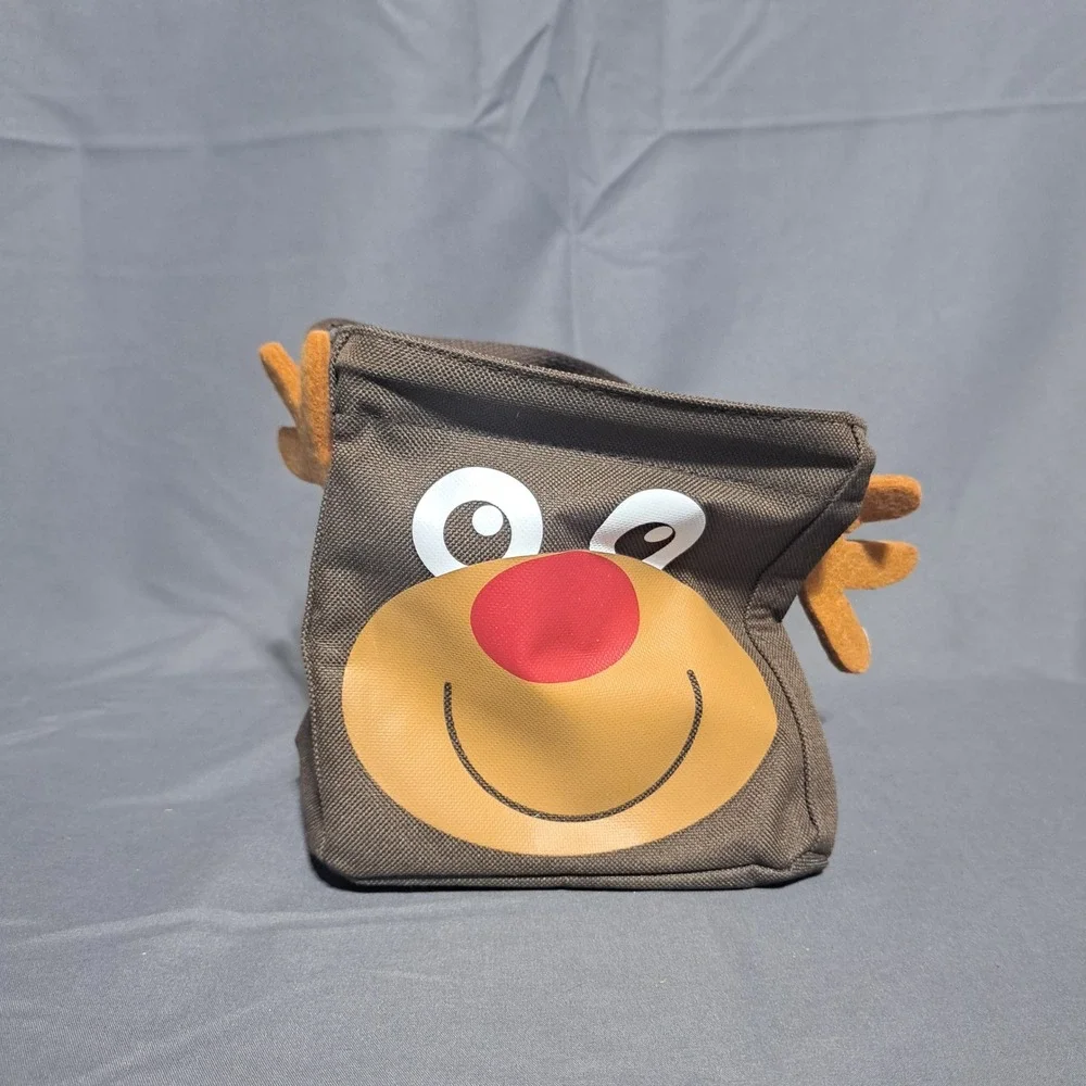 Thirty-One Red Nose Reindeer Littles Carry All Caddy‎ Felt Antlers Christmas Bag